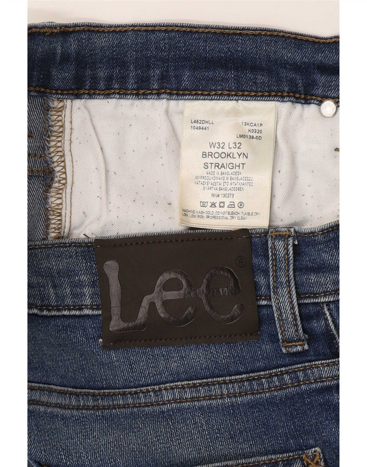 Lee Mens Brooklyn Straight Jeans W32 L32 Blå Bomuld