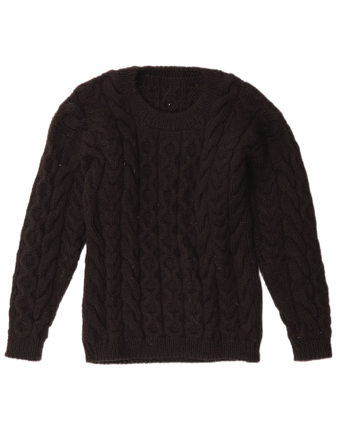 VINTAGE Dame sweater med rund hals DK 12 Medium Sort