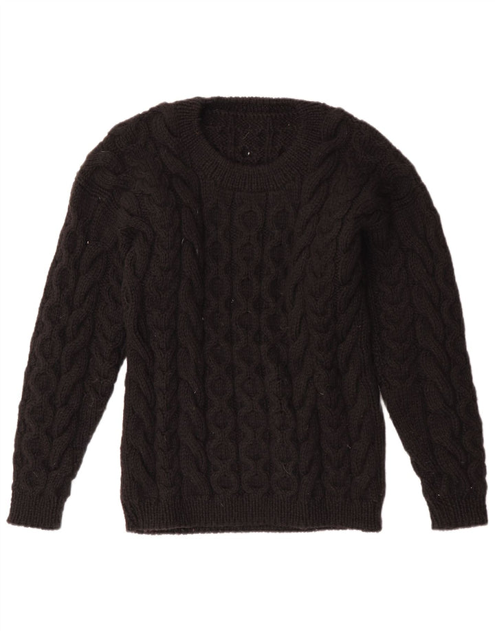 VINTAGE Dame sweater med rund hals DK 12 Medium Sort
