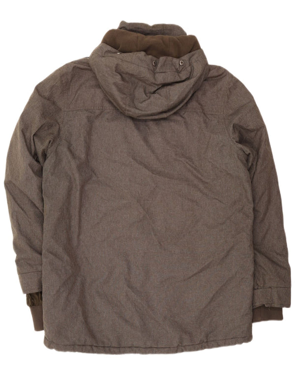 Mountain Warehouse Herre Hooded Parka Jacket UK 40 Large Khaki Polyester