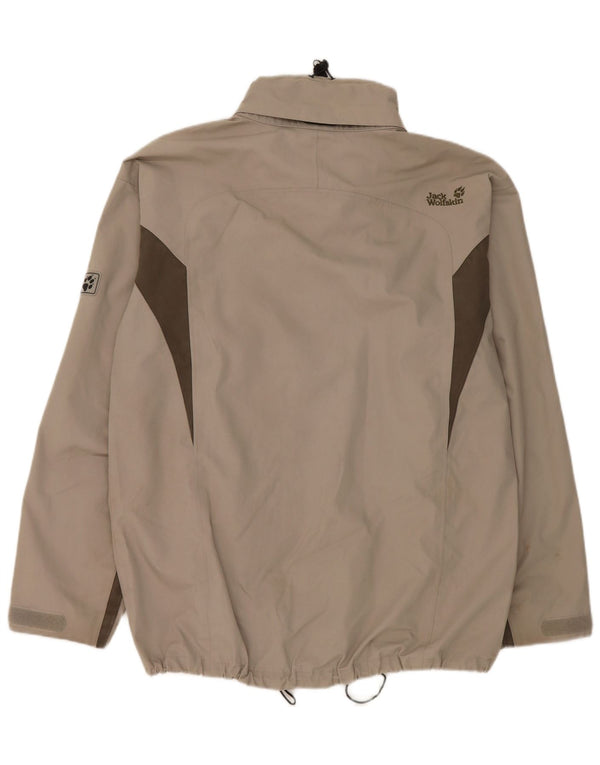Jack Wolfskin Regnjakke til mænd UK 40/42 Large Grey Colourblock Polyester
