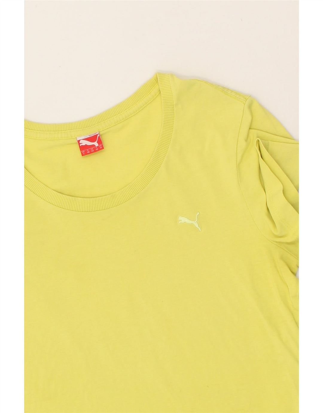 PUMA Womens T-Shirt Top UK 14 Medium  Yellow Vintage Puma and Second-Hand Puma from Messina Hembry 