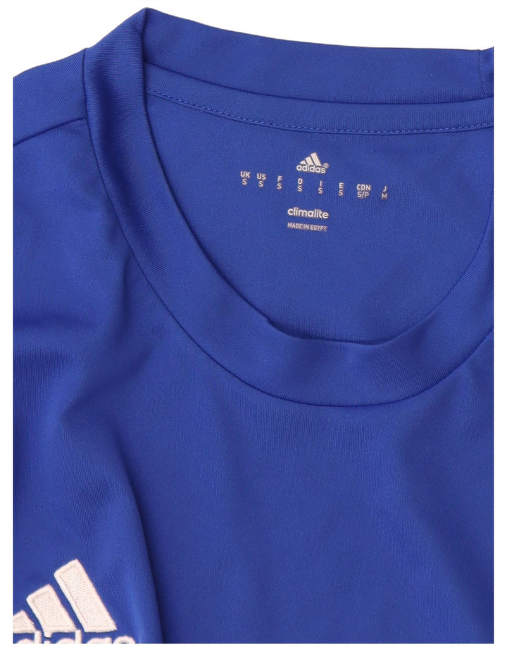 Adidas Herre Climalite T-Shirt Top Lille Blå Polyester