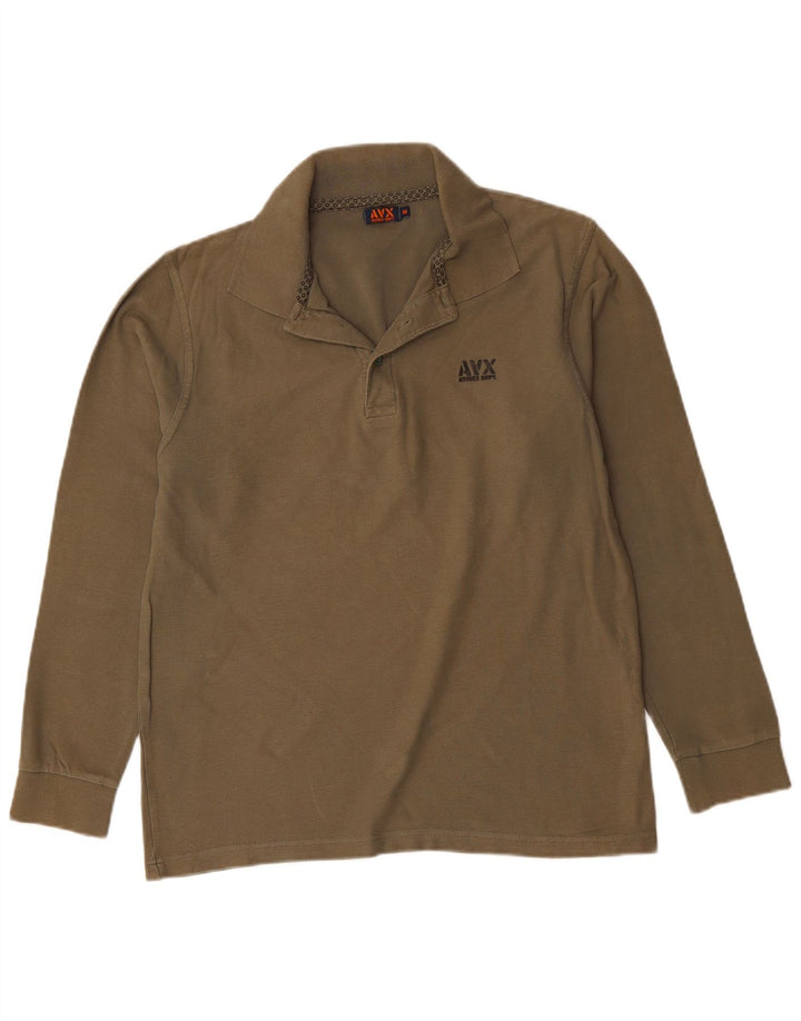 AVIREX Langærmet poloshirt til mænd Medium Khaki Bomuld