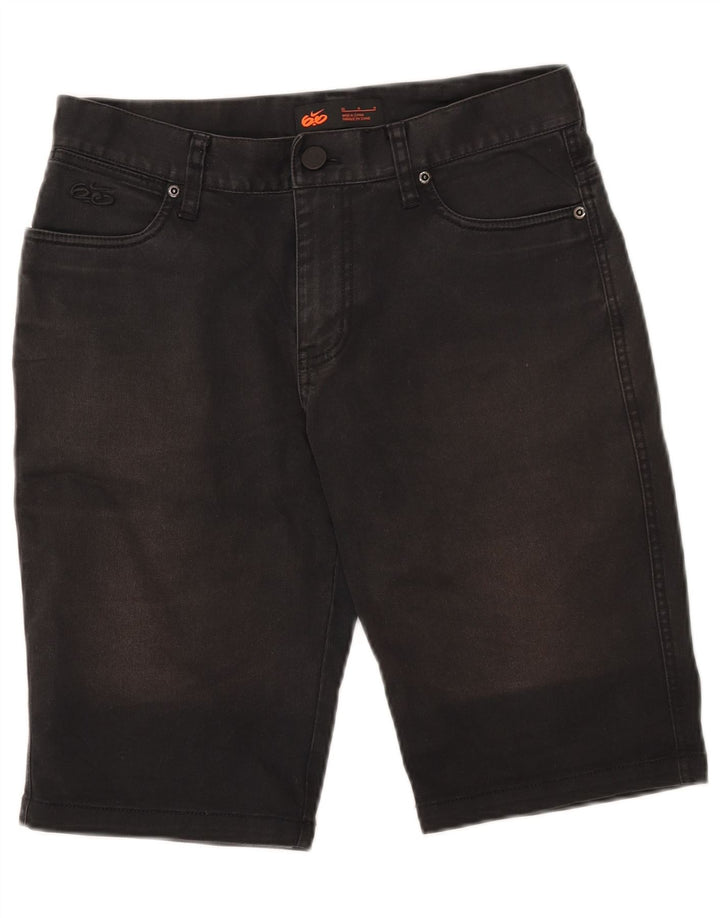 NIKE Mens Denim Shorts W30 Medium Black Cotton