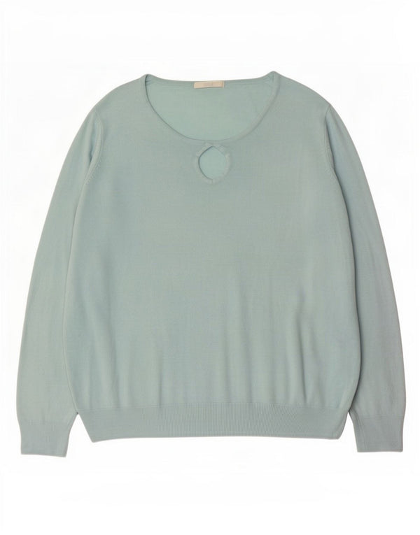 Marks & Spencer Dame Boat Neck Jumper Sweater UK 22 3XL Turkis Akryl