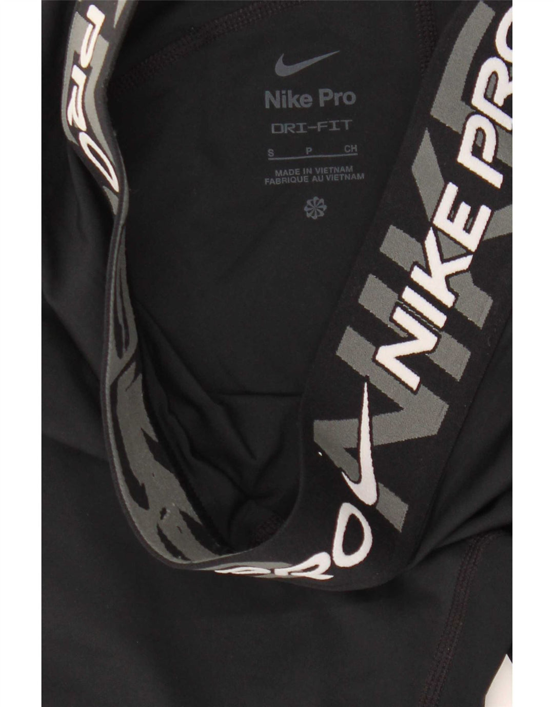 Nike Dame Dri Fit Grafiske Leggings UK 10 Small Black Polyester