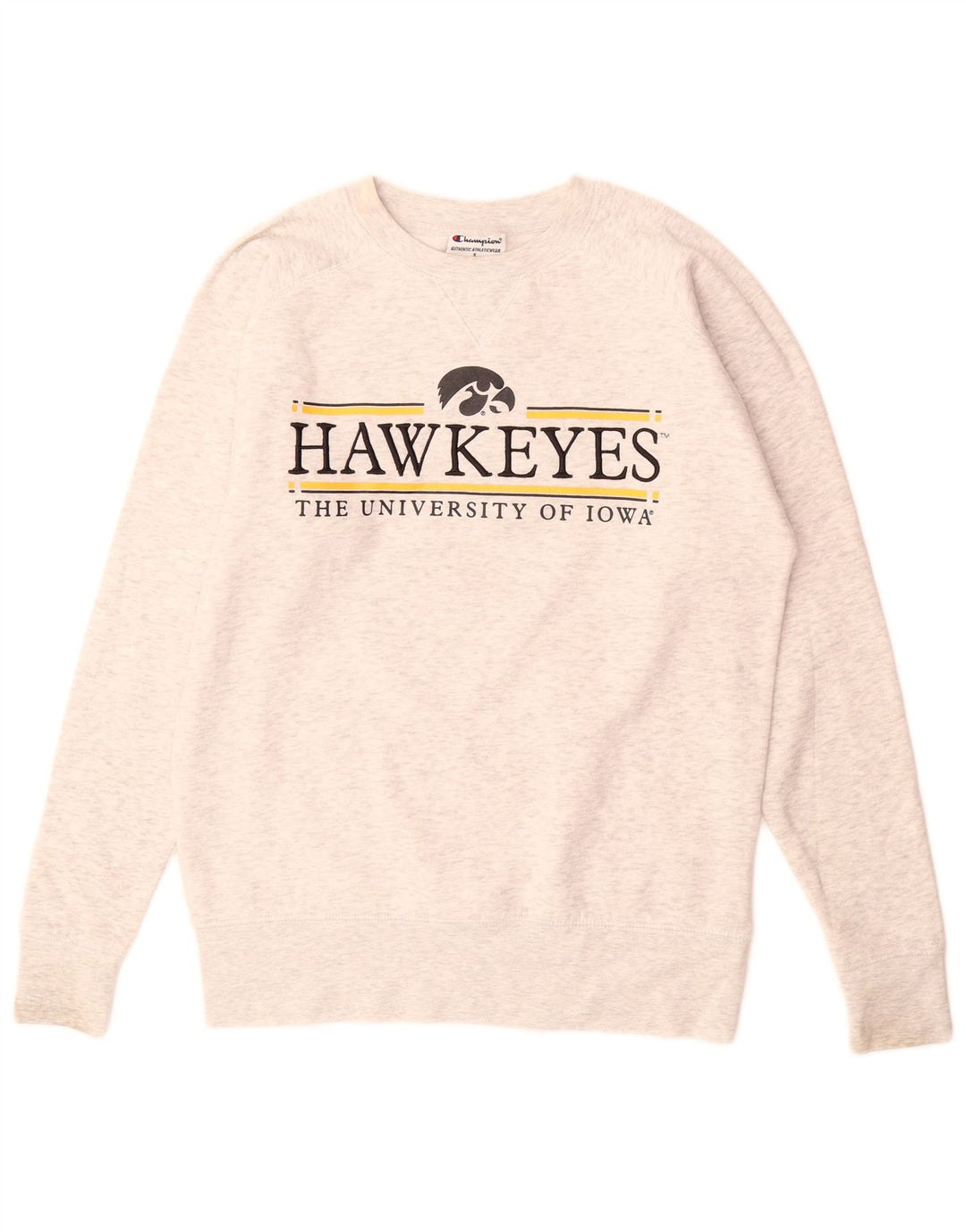 CHAMPION Mens Iowa Hawkeyes Graphic Sweatshirt Jumper Small Grey Flecked