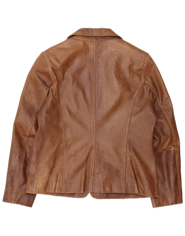 C & A Dame 2-knaps læder blazerjakke IT 44 Medium Brun