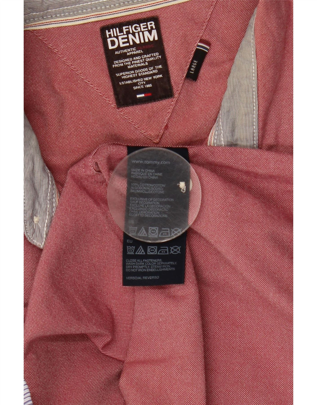 Tommy Hilfiger Herreskjorte Stor Pink Bomuld