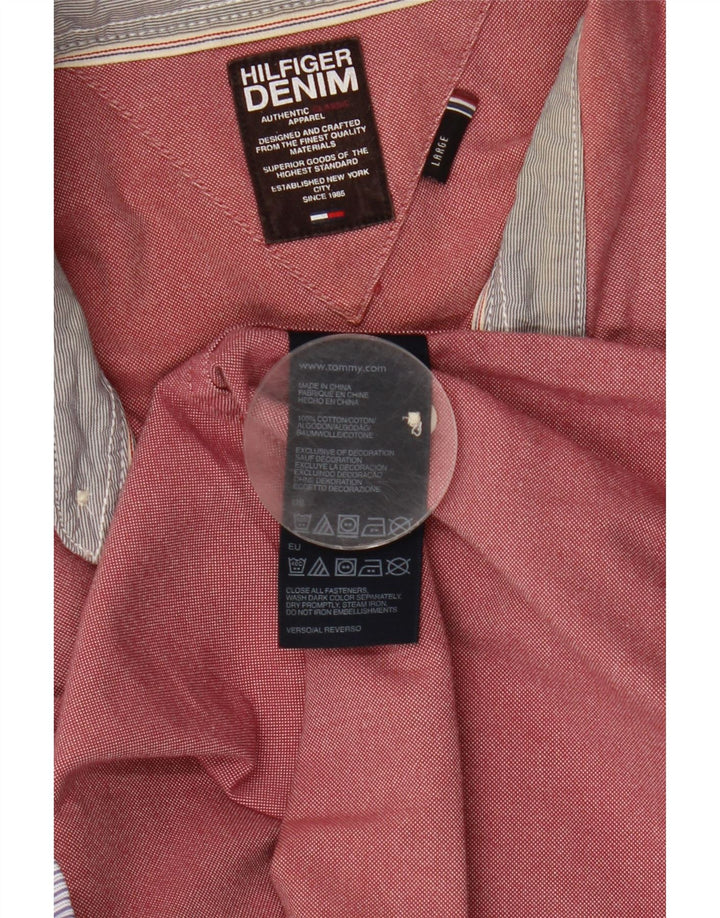 Tommy Hilfiger Herreskjorte Stor Pink Bomuld