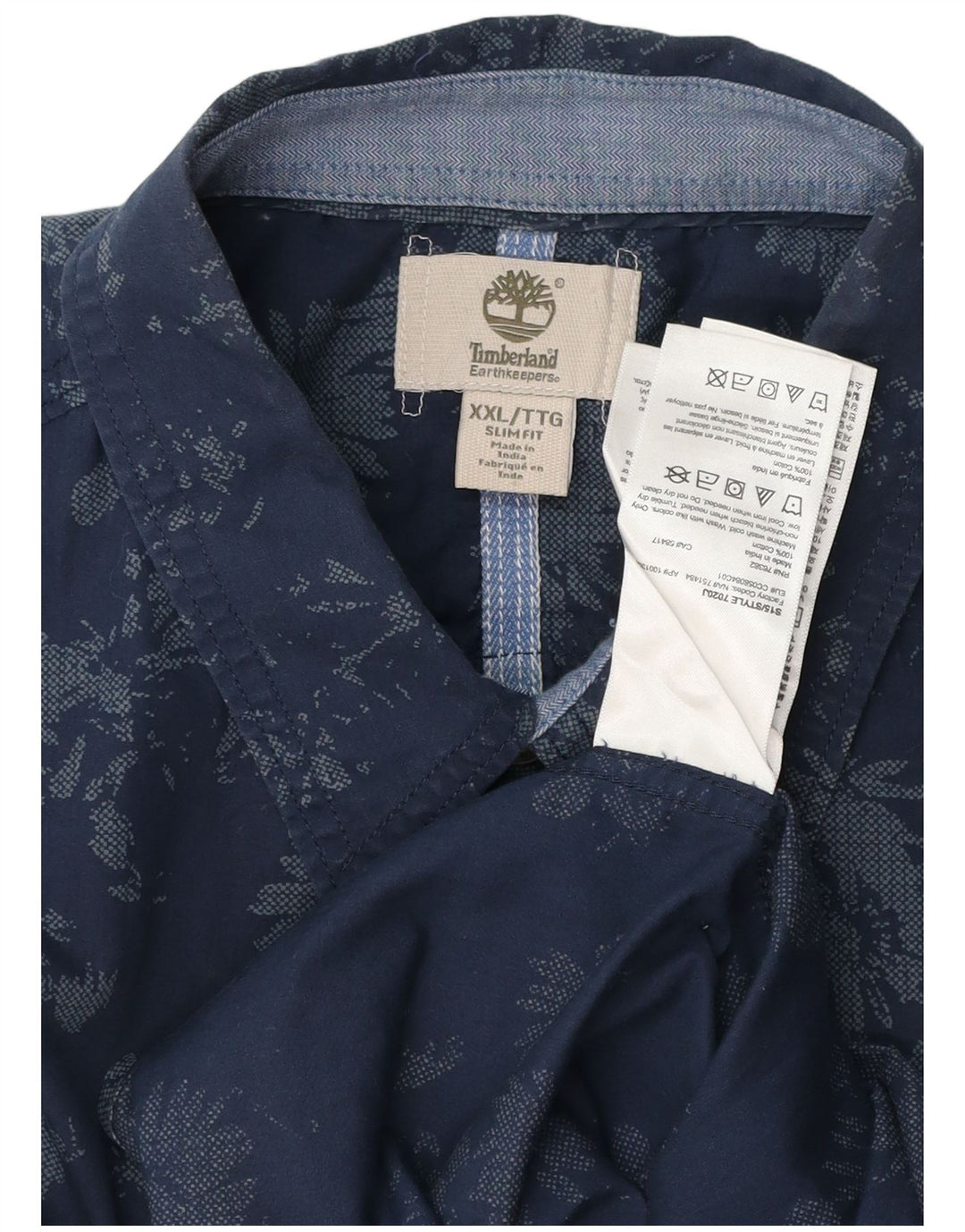 Timberland Herre Earthkeepers kortærmet skjorte 2XL marineblå Hawaiian