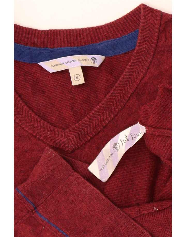 FAT FACE Herre V-hals sweater Medium Rød Bomuld