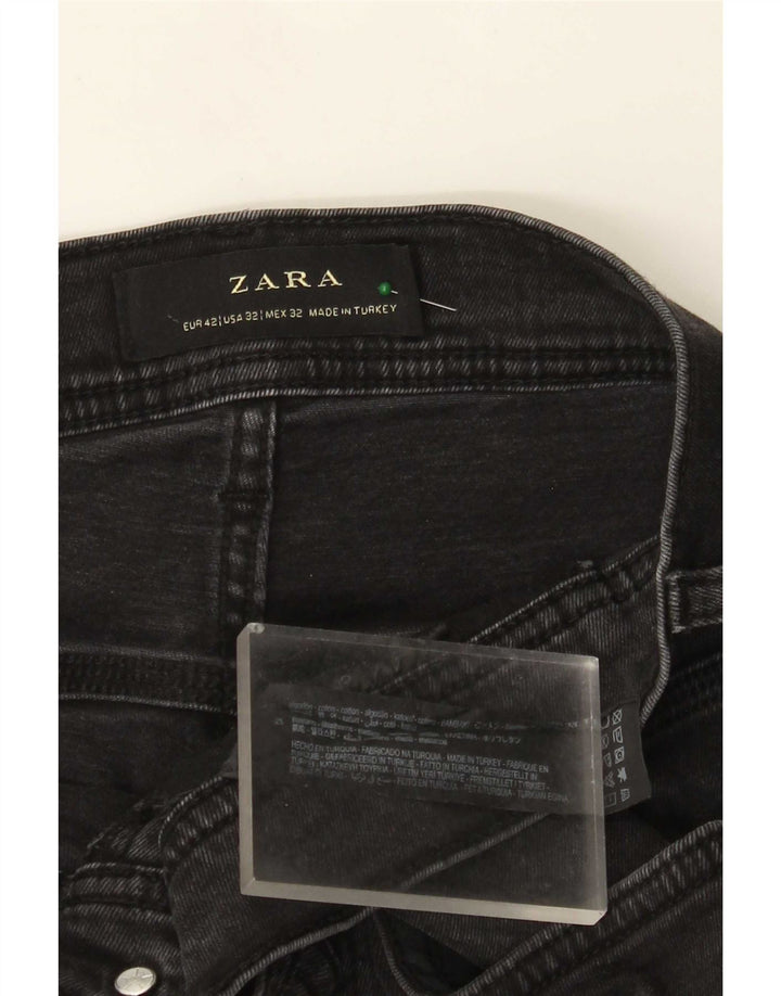 Zara Herre Slim Jeans EU 42 Large W32 L27 Sort Bomuld