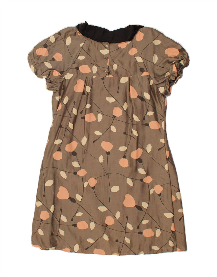 MONSOON Womens Basic Dress UK 14 Large Brown Floral Lyocell Vintage Monsoon and Second-Hand Monsoon from Messina Hembry 