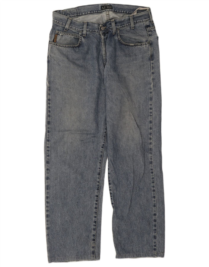 Armani Straight Jeans til mænd W36 L29 blå bomuld