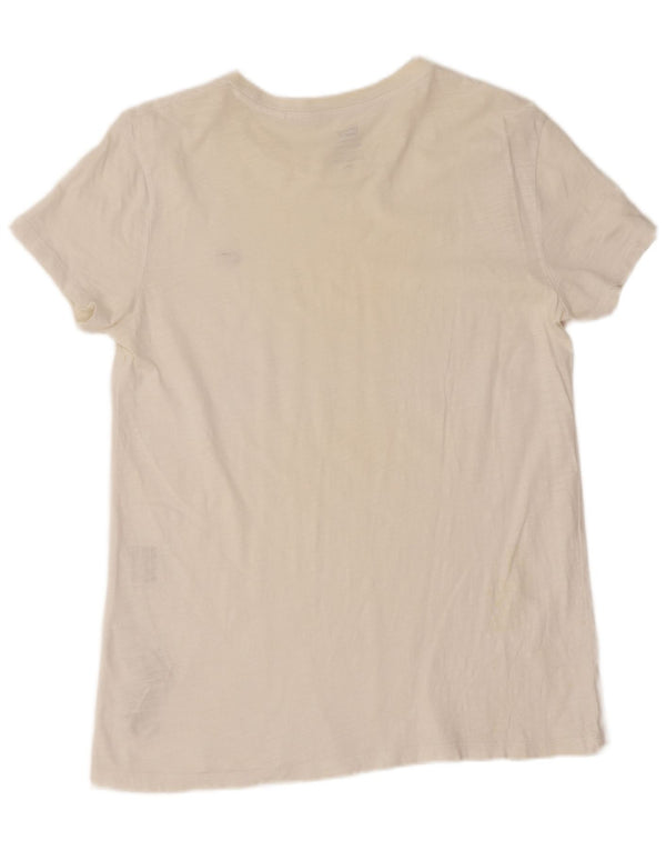 Levi's Dame T-Shirt Top UK 14 Medium Hvid Bomuld