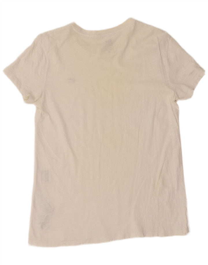 Levi's Dame T-Shirt Top UK 14 Medium Hvid Bomuld