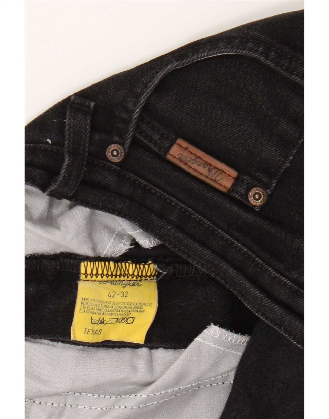 Wrangler Herre Texas Straight Jeans W42 L27 Sort Bomuld