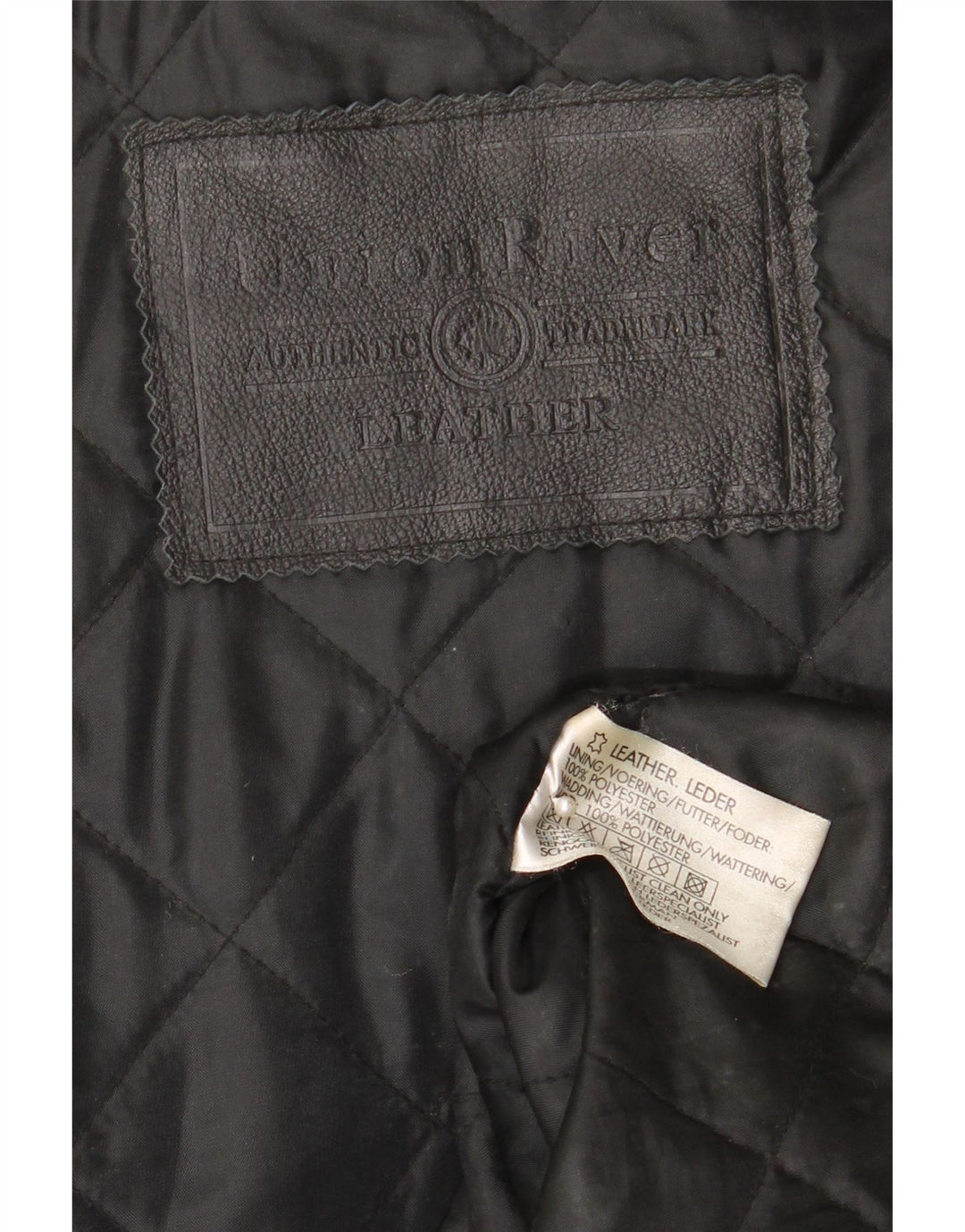 Union River Herre læderfrakke UK 41/43 Stort sort læder