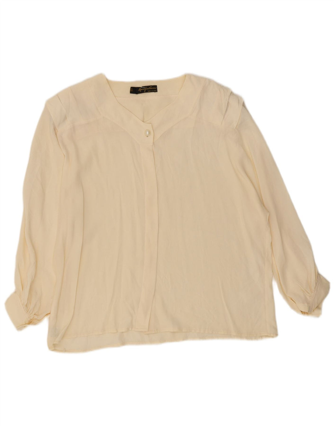 Mario Pucci Cecconi skjortebluse med 3/4 ærmer til kvinder IT 46 Large Off White