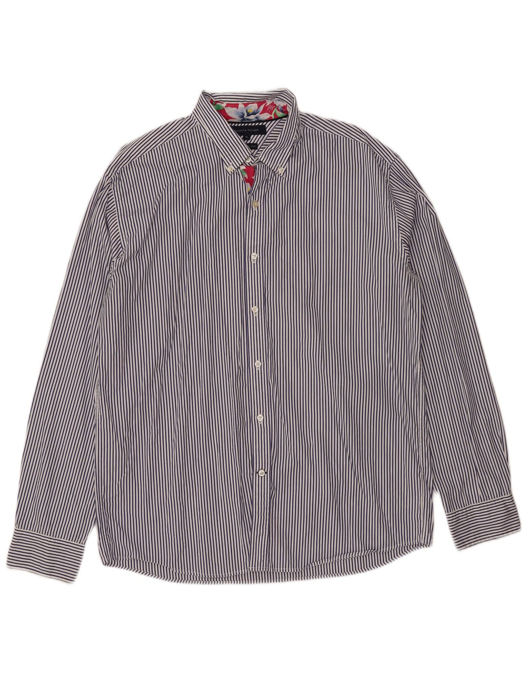 Tommy Hilfiger herreskjorte XL blå stribet bomuld
