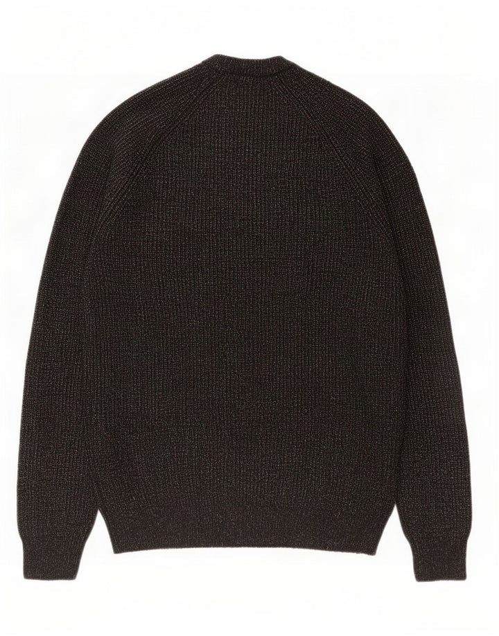 Marks & Spencer Herre sweater med rund hals, medium sort flækket