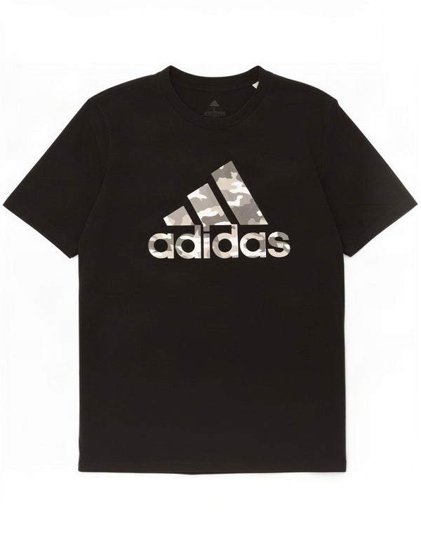 Adidas Grafisk T-shirt top til mænd, stor sort bomuld