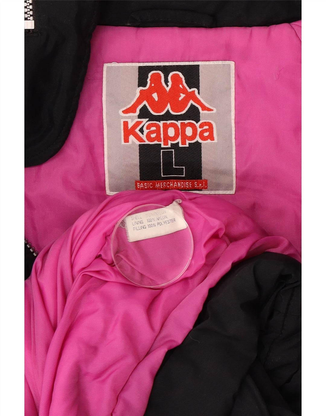 Kappa Herre Graphic Windbreaker Jacket UK 40 Large Black Colourblock