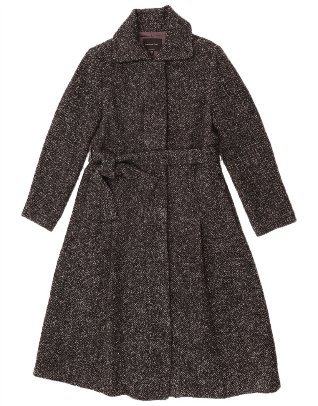 Massimo Dutti Dame Overfrakke EU 40 Medium Grey Flecked Viscose