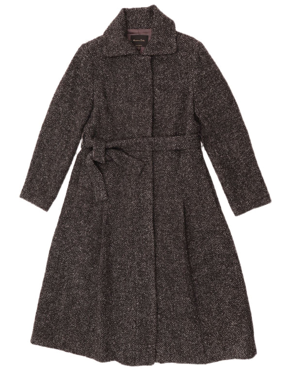 Massimo Dutti Dame Overfrakke EU 40 Medium Grey Flecked Viscose