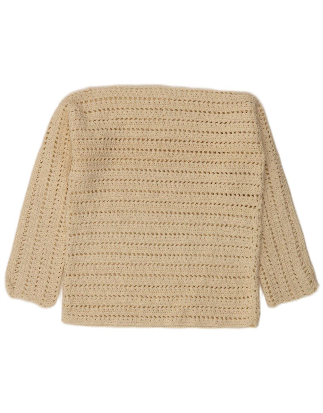 Vintage Dame Boat Neck Jumper Sweater UK 14 Medium Off White