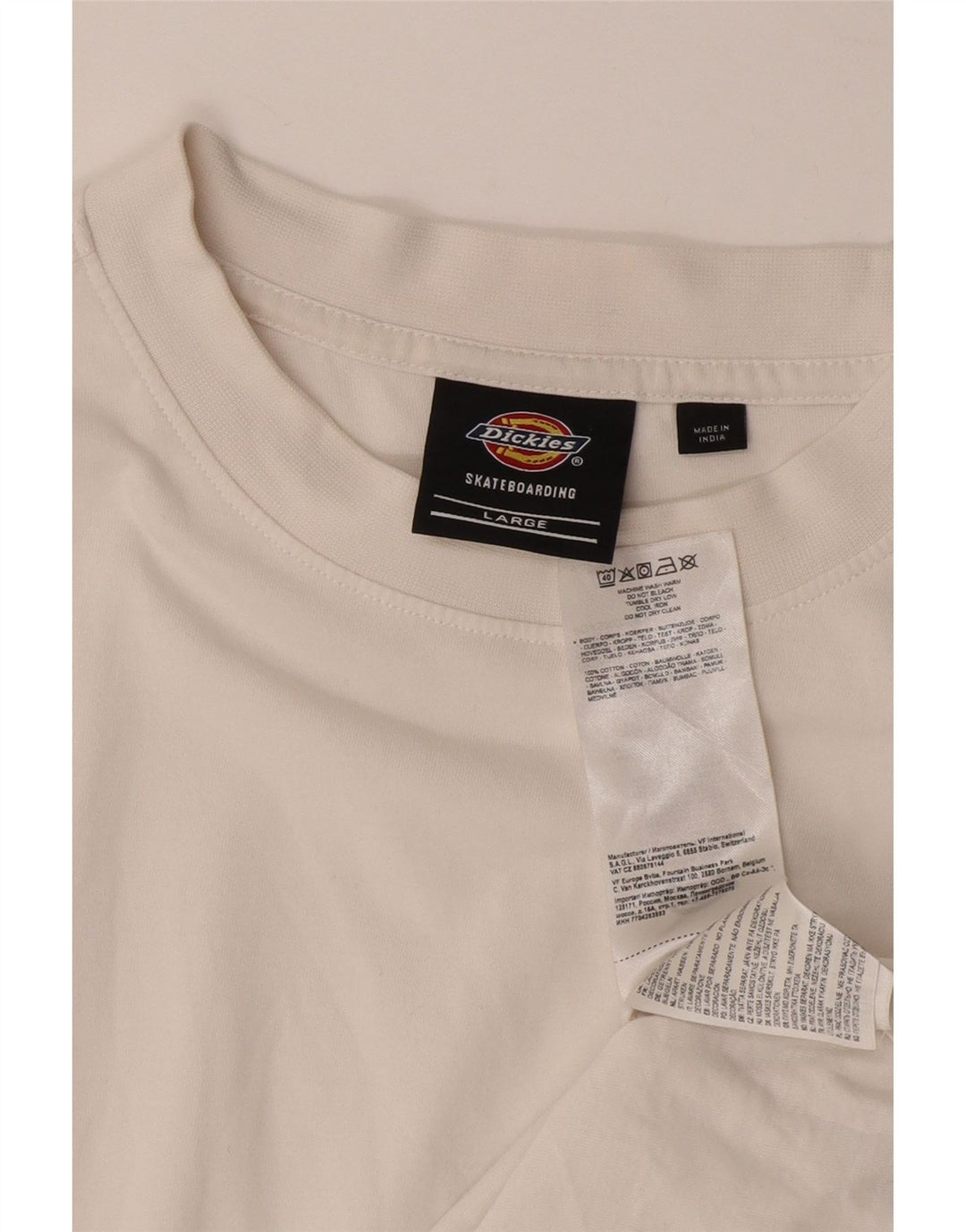 DICKIES Herre T-Shirt Top Stor Hvid Bomuld