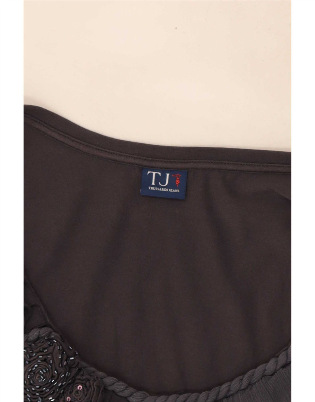 Trussardi Dame ærmeløs bluse Top UK 10 Small Grey