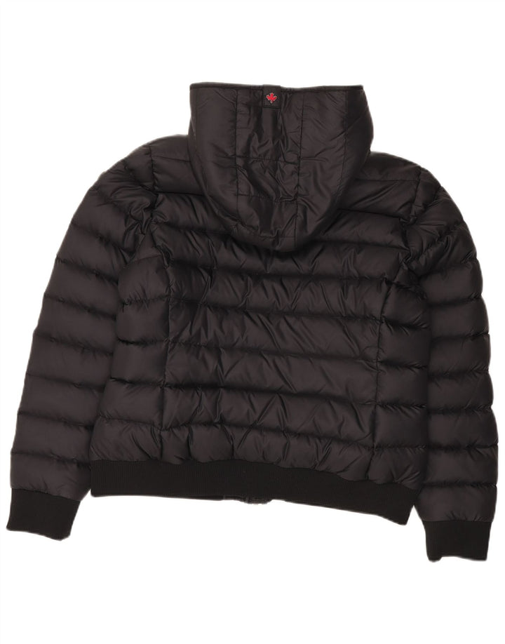 Canadiens Dame Hooded Bomber Polstret Jakke UK 18 XL Sort Polyamid