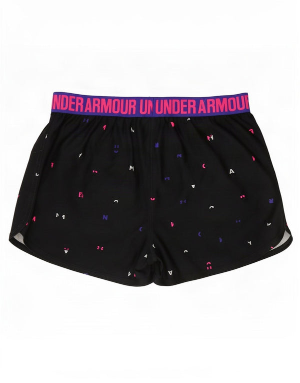 Under Armour Girls Heat Gear Sportsshorts 13-14 år XL Sortplettet