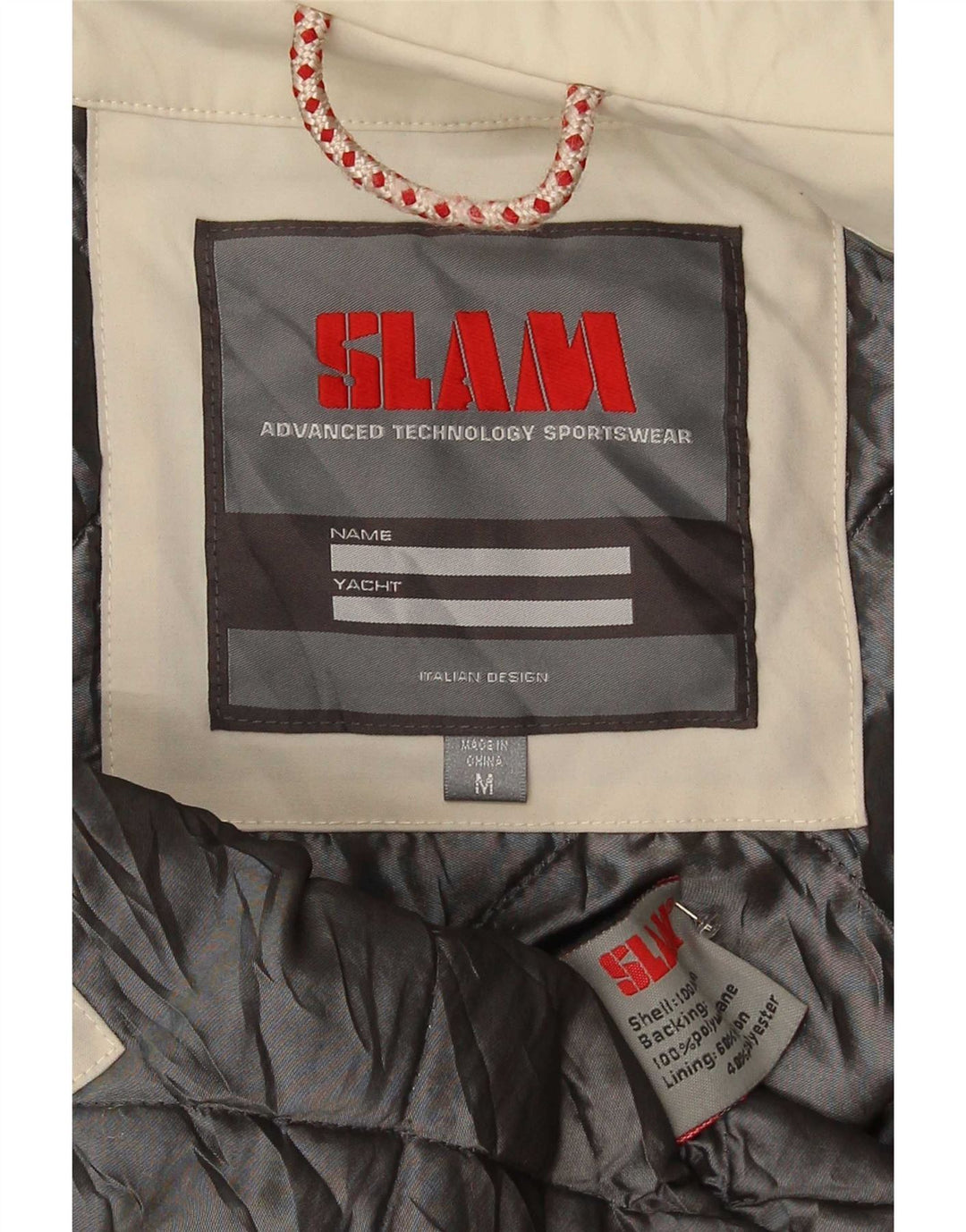 Slam Herre Yachting Bomber Jacket UK 38 Medium Beige Nylon Sports