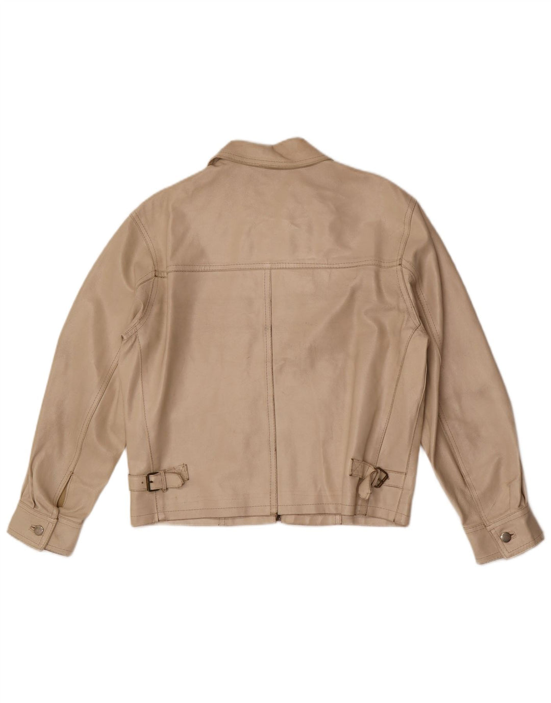 Pinko Dame Læderjakke IT 42 Medium Beige
