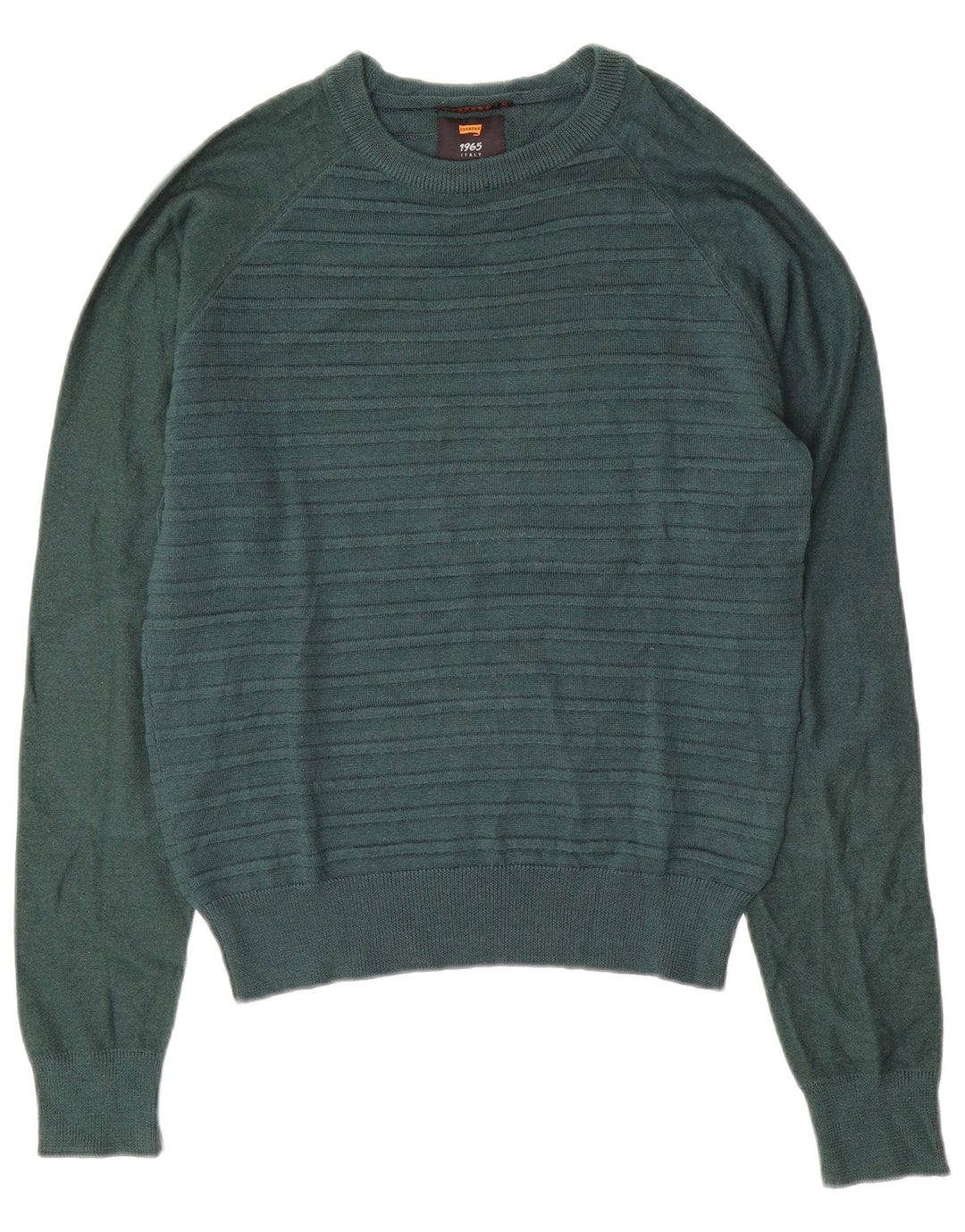 CARRERA Dame Boat Neck Jumper Sweater UK 14 Medium Grøn Stribet