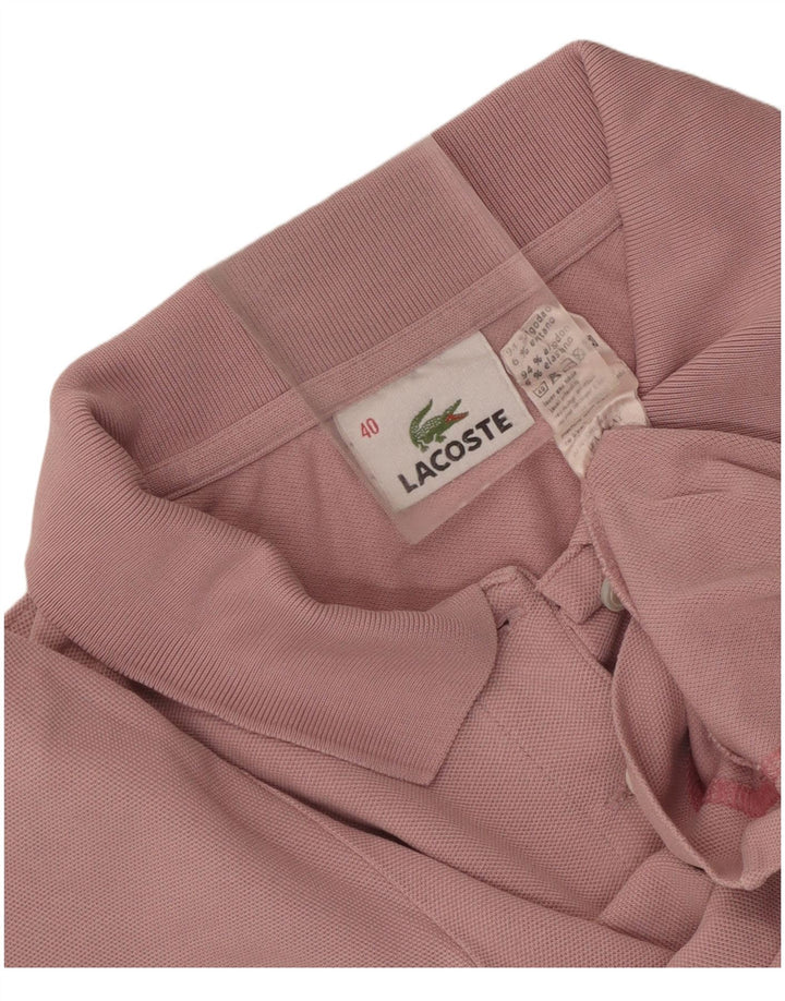 Lacoste Womens Crop Polo Shirt Størrelse 40 Medium Pink Bomuld