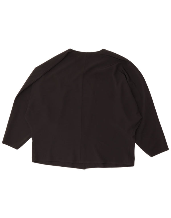 Vintage Dame Relaxed Fit Cardigan Top IT 46 Large Black Acetate