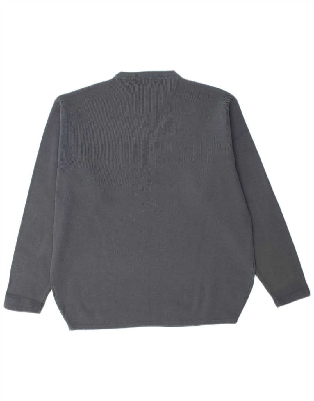 VINTAGE Mens V-Neck Jumper Sweater Medium Grey Acrylic