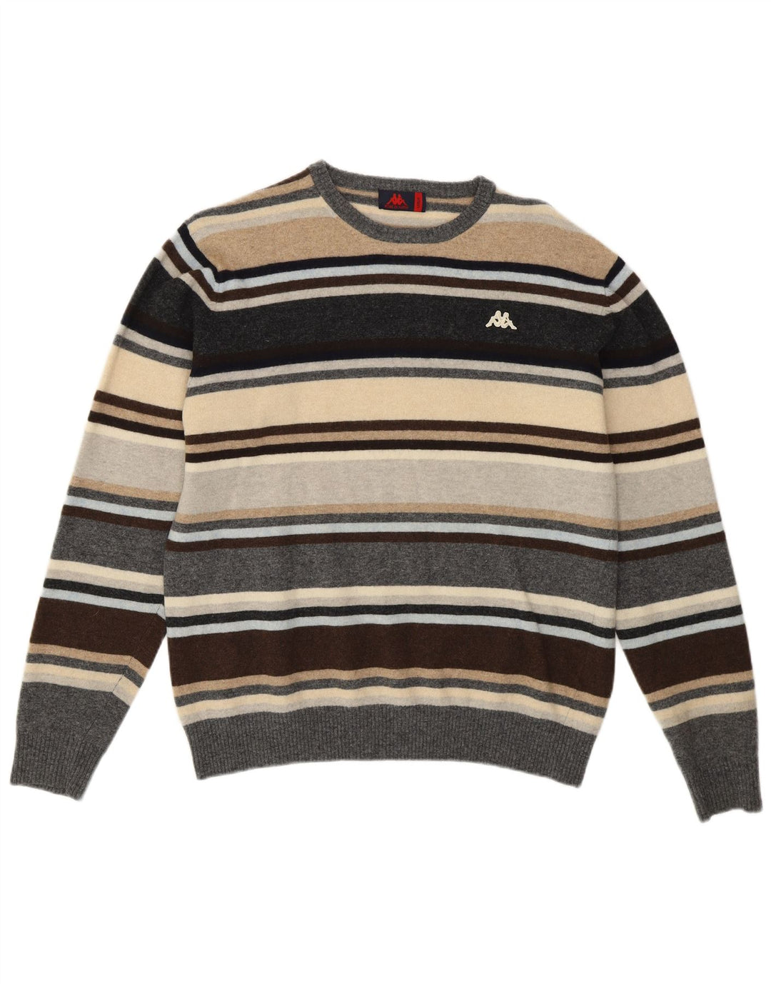 KAPPA Dame Jumper Sweater UK 16 Stor Flerfarvet Stribet