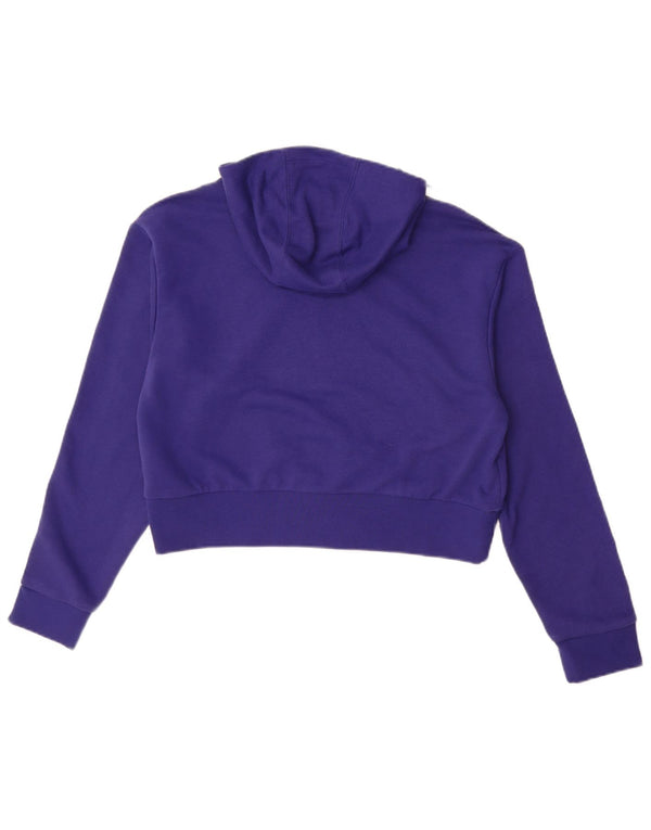 ADIDAS Piger Crop Grafisk Hoodie Jumper 13-14 år Lilla Blomsterbomuld