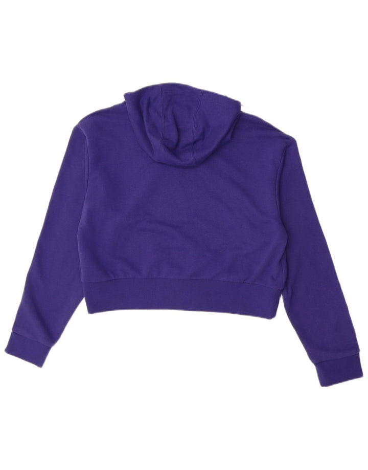 ADIDAS Piger Crop Grafisk Hoodie Jumper 13-14 år Lilla Blomsterbomuld