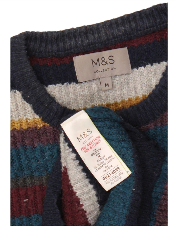 Marks & Spencer Herretrøjetrøje med rund hals, medium flerfarvet stribet