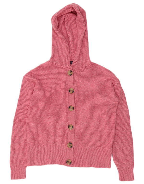 Marks & Spencer Dame-hættecardigantrøje UK 10 Small Pink Viscose