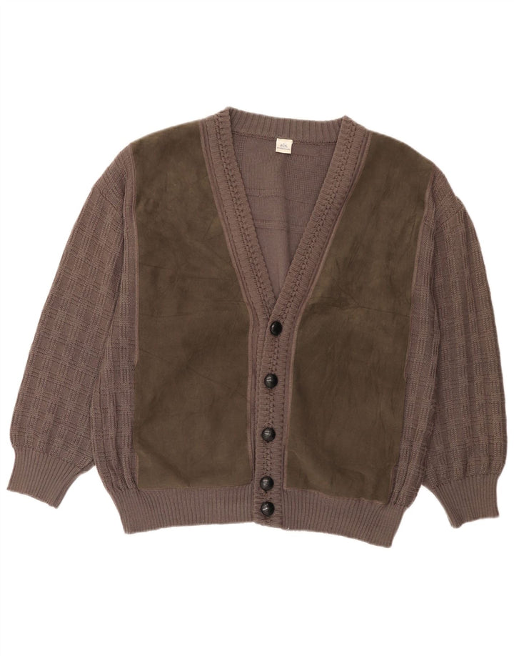 Walbusch Herre Cardigan Sweater IT 54 XL Grå Colourblock