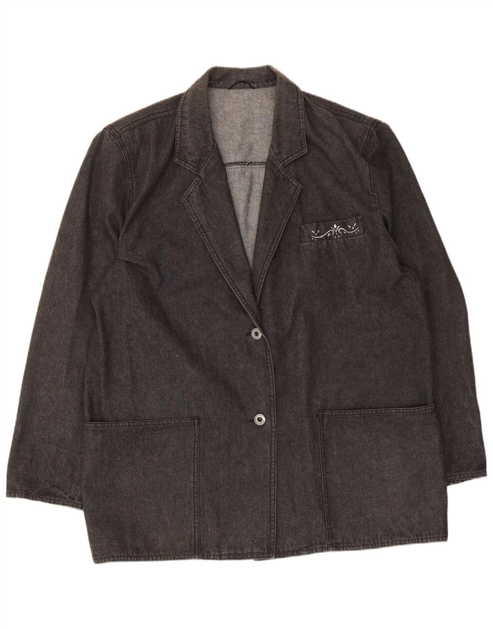 Marina Rinaldi Dame 2 Button Oversized Blazer Jakke Størrelse 21 Medium Sort