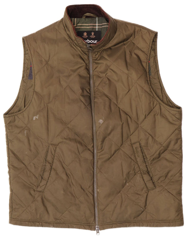 Barbour Herre Quiltet Gilet UK 42 XL Khaki Polyamid